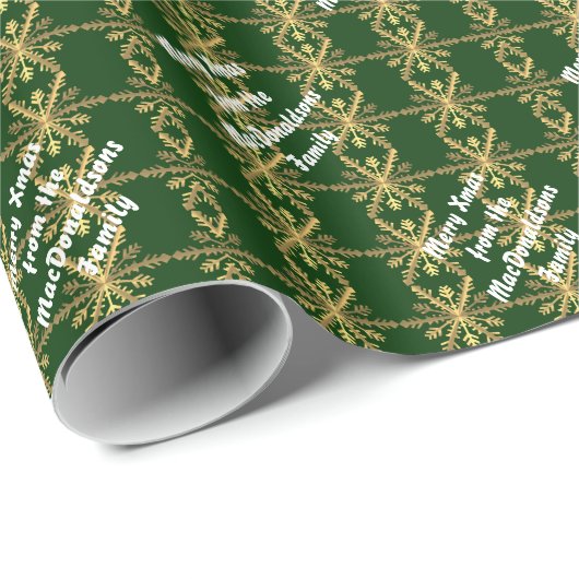 Vrolijk kerstgepersonaliseerd cadeaupapier (Rol Hoek)