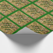 Vrolijk kerstgepersonaliseerd cadeaupapier (Hoek)