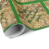 Vrolijk kerstgepersonaliseerd cadeaupapier (Rol Hoek)