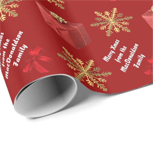 Vrolijk kerstgepersonaliseerd cadeaupapier (Rol Hoek)