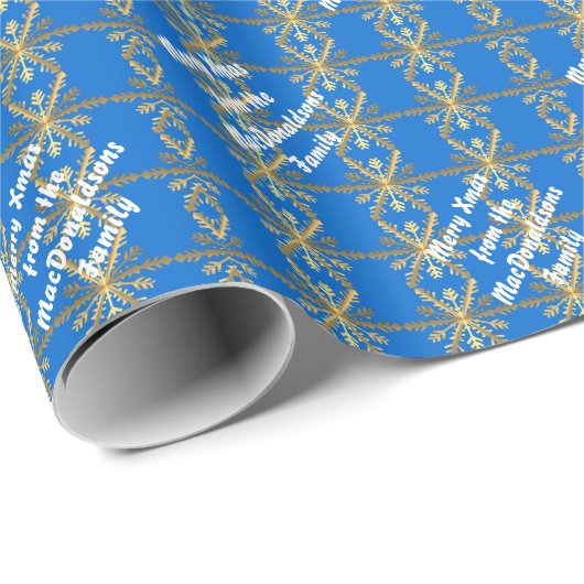 Vrolijk kerstgepersonaliseerd cadeaupapier (Rol Hoek)