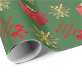 Vrolijk kerstgepersonaliseerd cadeaupapier (Rol Hoek)