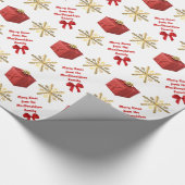 Vrolijk kerstgepersonaliseerd cadeaupapier (Hoek)