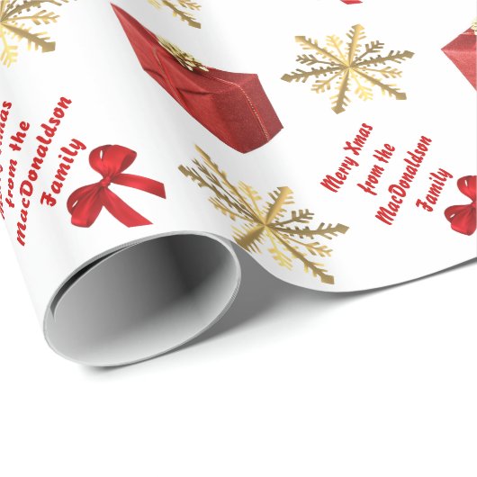 Vrolijk kerstgepersonaliseerd cadeaupapier (Rol Hoek)