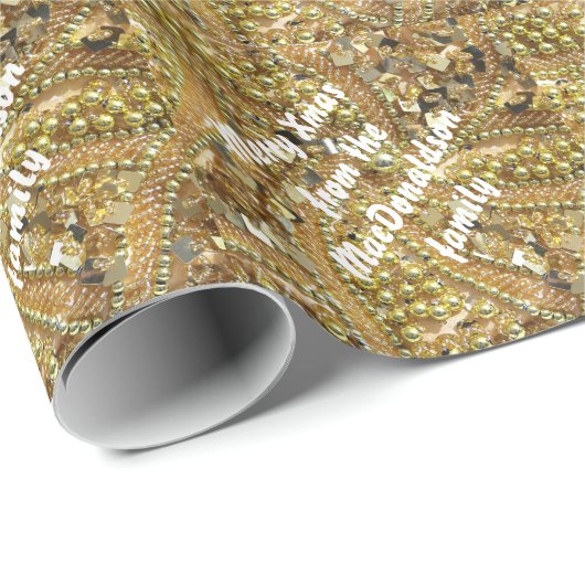 Vrolijk kerstgepersonaliseerd cadeaupapier (Rol Hoek)