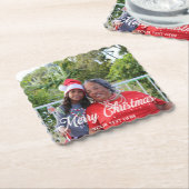 Vrolijk kerstgepersonaliseerd Onderzetter papier (Gebogen)
