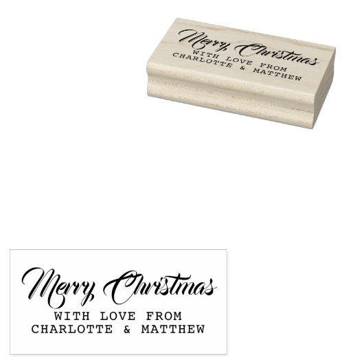 Vrolijk kerstgepersonaliseerd rubberstempel (Gestempeld)