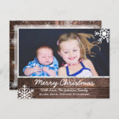 Vrolijk kerstgerechten en snowflakes briefkaart (Voorkant / Achterkant)