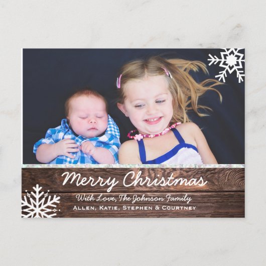 Vrolijk kerstgerechten en snowflakes briefkaart (Voorkant)