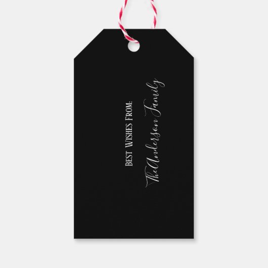 Vrolijk kerstgerei Roesthout en Floral Cadeaulabel (Achterkant)