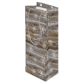 Vrolijk kerstgerei Rustic Wood en Snowflakes Rusti Wijn Cadeautas (Achterkant Gekanteld)