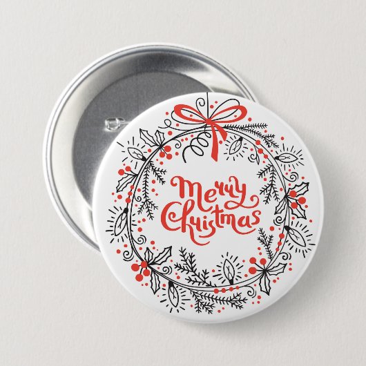 Vrolijk kerstgeschreeuw Button (Voorkant /achterkant)