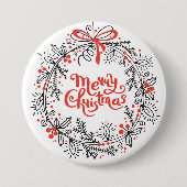 Vrolijk kerstgeschreeuw Button (Voorkant)