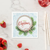 Vrolijk kerstgeschreeuw en snowflakes servet (Insitu)