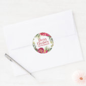 Vrolijk kerstgeschreeuw Gepersonaliseerd Manuscrip Ronde Sticker (Envelop)