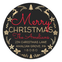 Vrolijk kerstgeschreeuw Gold Rustic RSVP Black