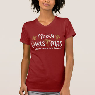 Vrolijk kerstgeschrift t-shirt