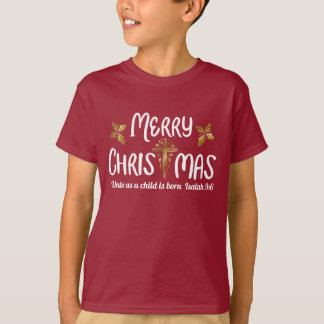 Vrolijk kerstgeschrift t-shirt
