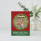 Vrolijk kerstgeschut Aangepaste hond Rood Briefkaart (Staand voorkant)