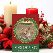 Vrolijk kerstgeschut Aangepaste hond Rood Feestdagenkaart