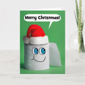 Vrolijk kerstgesprek met rolstoel van toiletpapier feestdagen kaart (Voorkant)