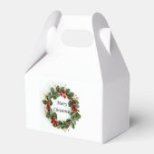 Vrolijk kerstgeveltje gunstbox bedankdoosjes (Achterkant)