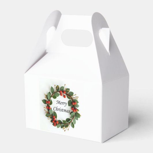Vrolijk kerstgeveltje gunstbox bedankdoosjes (Achterkant)
