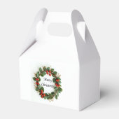 Vrolijk kerstgeveltje gunstbox bedankdoosjes (Voorkant Zijde)