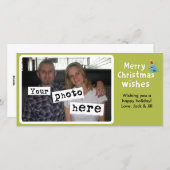 Vrolijk kerstgewas | Cute Blue Bird Your Photo Feestdagenkaart (Voorkant / Achterkant)