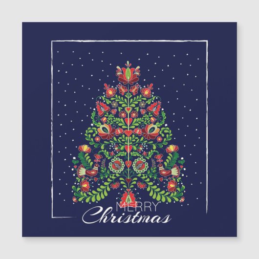 Vrolijk kerstgewas magnetische uitnodiging (Voorkant)