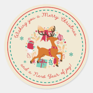 Vrolijk kerstgewas ronde sticker