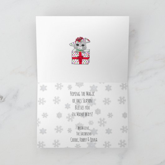 Vrolijk kerstgewas Whimsical Reindeer Kaart (Binnen)