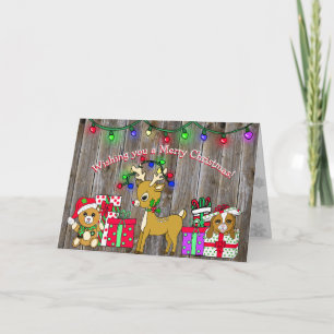 Vrolijk kerstgewas Whimsical Reindeer Kaart