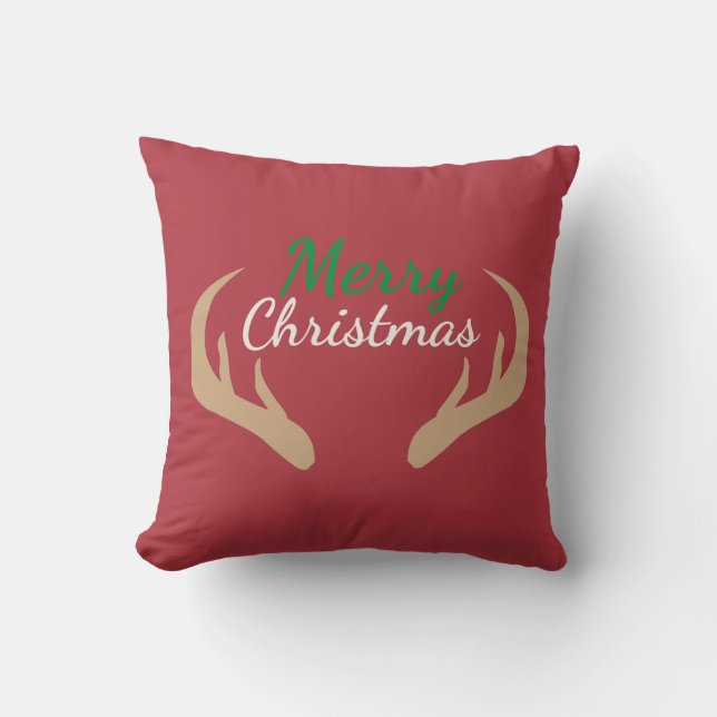 Vrolijk kerstgewei accentkussen kussen (Voorkant)