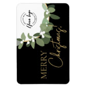 Vrolijk kerstgezelschap Logo Gold zwarte, aangepas Magneet (Verticaal)