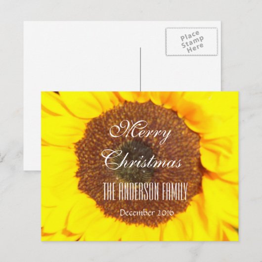 Vrolijk kerstgezin december 2016 Zonnebloem Feestdagenkaart (Voorkant / Achterkant)