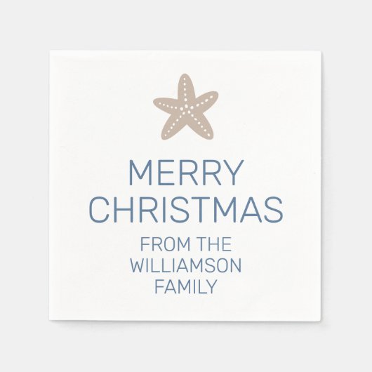 Vrolijk kerstgezin Eenvoudige kustzeester Servet (Voorkant)
