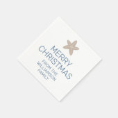 Vrolijk kerstgezin Eenvoudige kustzeester Servet (Hoek)