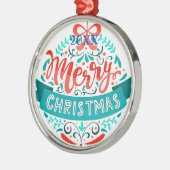 Vrolijk kerstgezin en Eerste Kerstdag Metalen Ornament (Links)