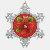 Vrolijk kerstgezin en Eerste Kerstdag Tin Sneeuwvlok Ornament (Voorkant)