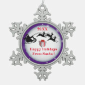 Vrolijk kerstgezin en Eerste Kerstdag Tin Sneeuwvlok Ornament (Voorkant)