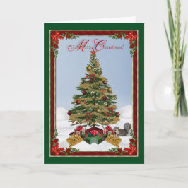 Vrolijk kerstgezin en Wenskaart vrienden Feestdagen Kaart