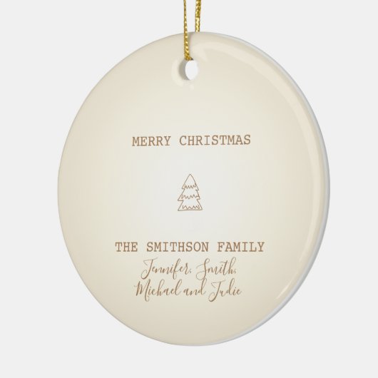 Vrolijk kerstgezin keramisch ornament (Links)