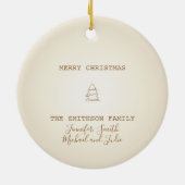 Vrolijk kerstgezin keramisch ornament (Achterkant)