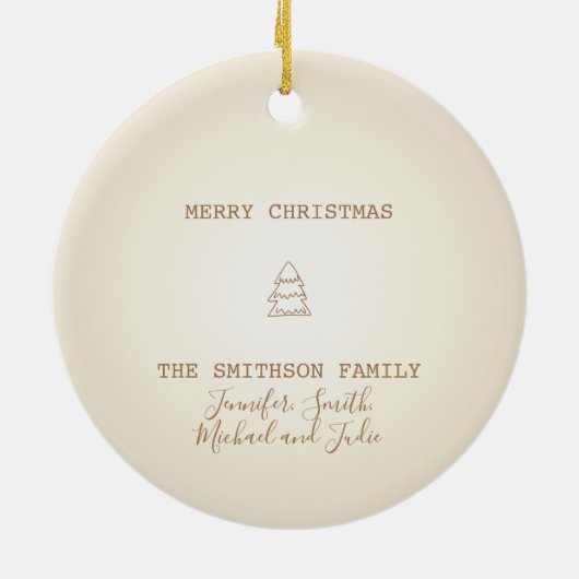 Vrolijk kerstgezin keramisch ornament (Achterkant)