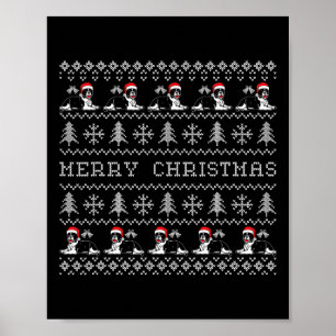 Vrolijk Kerstgezin Matching Bulldog Merry Chris Poster