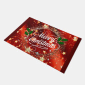 Vrolijk kerstglans en glitter-vakantiemodel deurmat (Schuin)