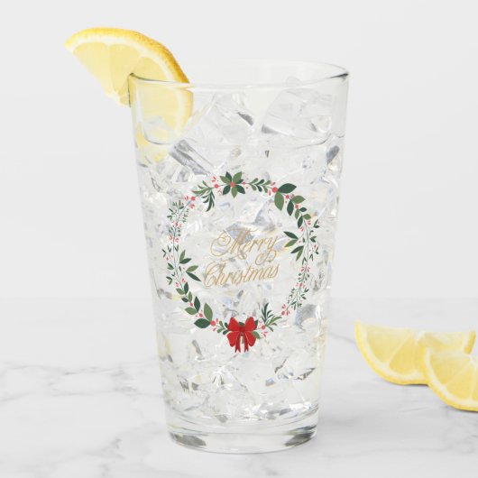 Vrolijk kerstglas glas (Voorkant ijs)