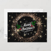 Vrolijk kerstglitter en glanzend design briefkaart (Voorkant / Achterkant)