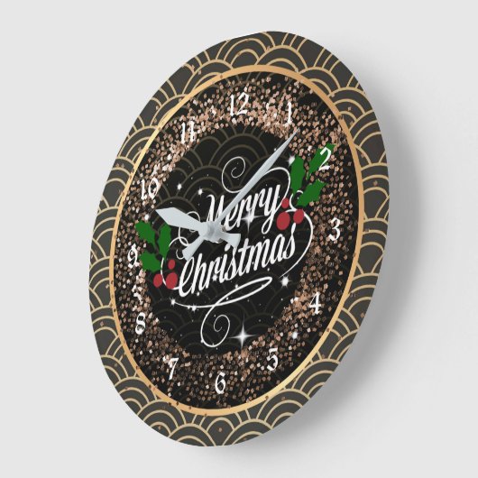 Vrolijk kerstglitter en vonk grote klok (Hoek)